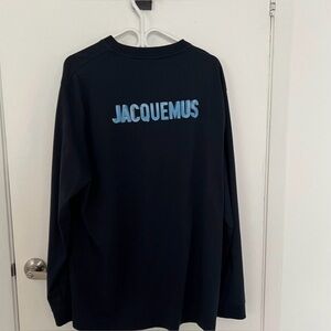 Jacquemus Black Shirt with Blue Logo XL